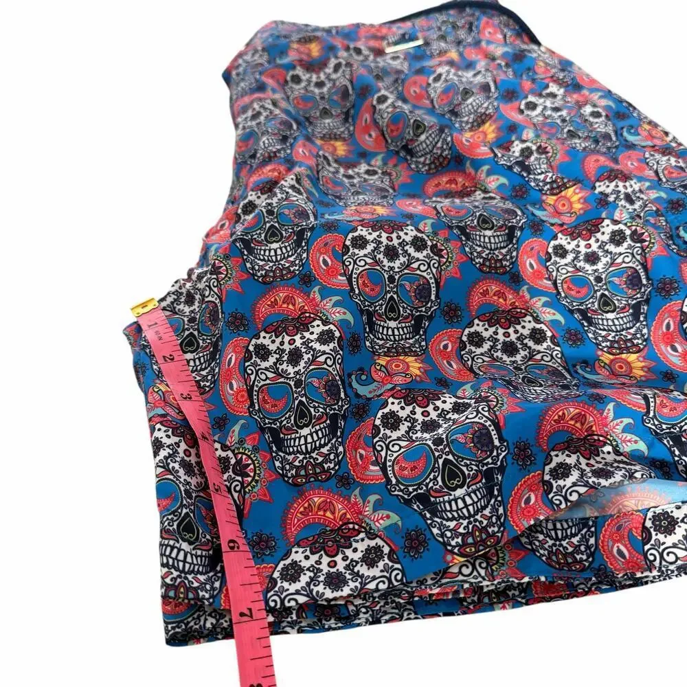 Peter Millar Collection Sugar Skull Print Swim Trunks Blue XL